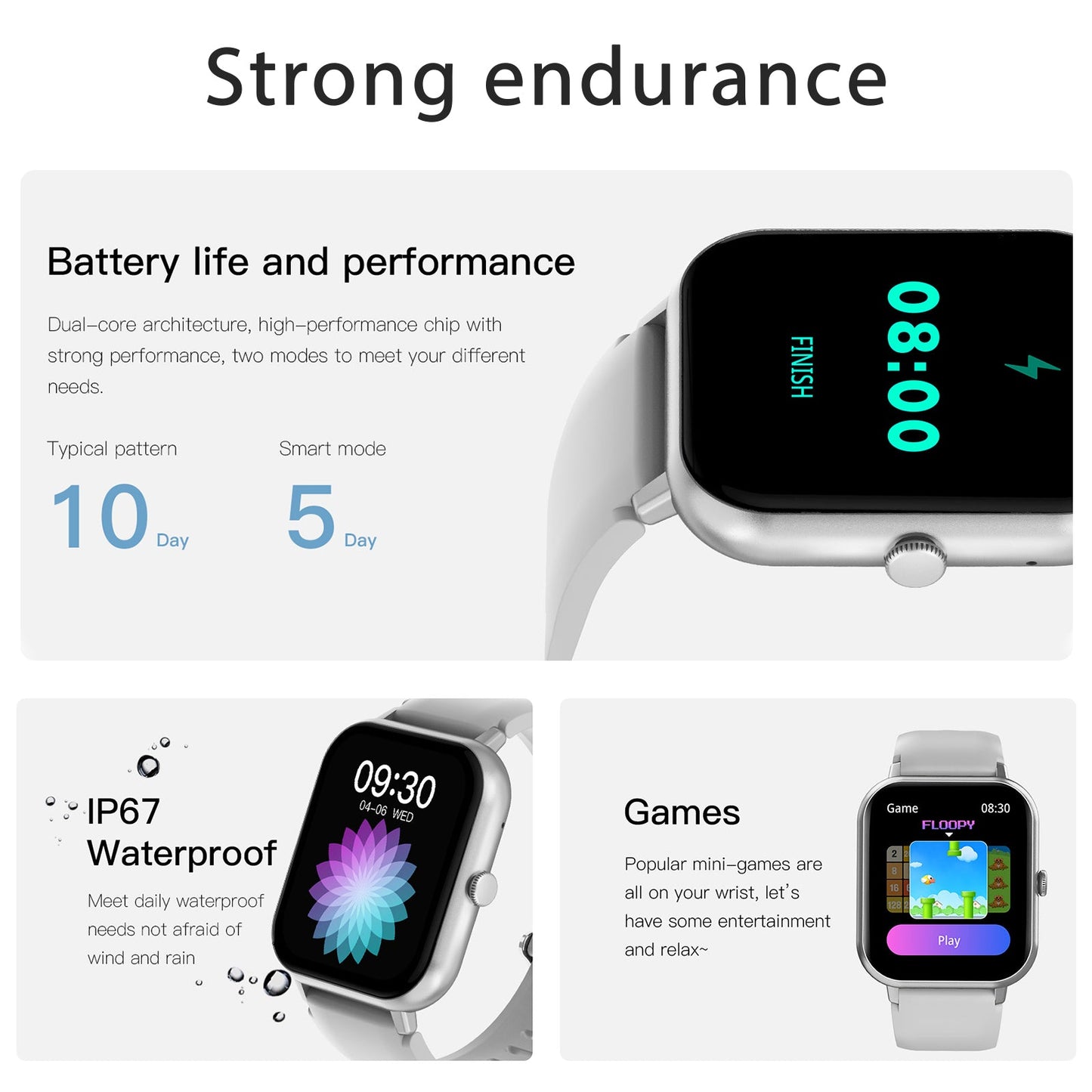 1.83” IP67 Waterproof Smart Watch & Fitness Tracker with Heart Rate Monitor